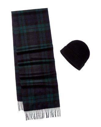 Brooks Brothers 2pc Wool & Cashmere-Blend Hat & Gloves Set