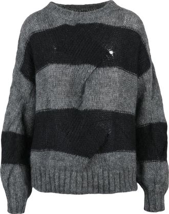 Dondup Maglione Girocollo - Dames - Ronde hals truien - Grijs - L - Wol - Truien & Vesten