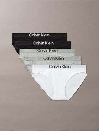 Calvin Klein Womens Maximum Cotton 5-Pack Bikini - Multi - XS