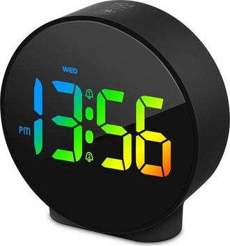 OEM Reloj Despertador Digital Peque&ntilde;o Led Con Indicador De D&iacute;a De La Semana, 2 Alarmas Con Funci&oacute;n De Repetici&oacute;n, Brillo Ajustable, Reloj Digital Peque&ntilde;o 