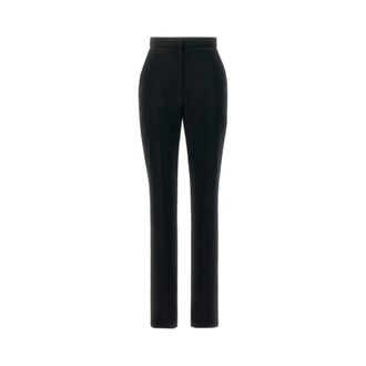 Alexander McQueen Slim-fit broek - Dames - Slim Fit Broeken - Zwart - L - Wol - Broeken