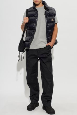Moncler T-shirt With Logo Patch, Mens, Grey