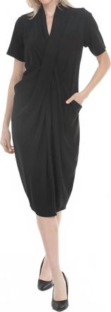 Joseph Ribkoff Woven Twill Draped Cocoon Dress In Black