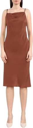 Sams&oslash;e & Sams&oslash;e Elegante Fredericka Jurk - Dames - Casual kleedjes - Bruin - XS - Polyester - Kleedjes