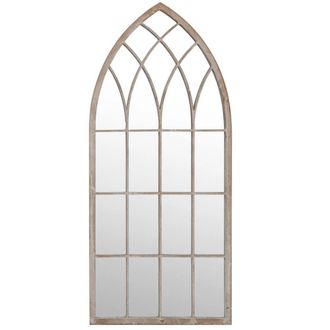 Berkfield Home Decorative Garden Mirror Sand 100x45 cm Iron for Outdoor Use in Beige