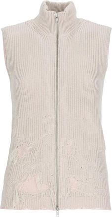 Maison Margiela Amended Optical Ribs Vest - Dames - Bodywarmers - Roze - M - Katoen - Jassen