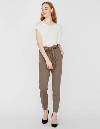 Vero Moda Womens Eva Regular Fit Straight Trousers - Green - Size: XL l30