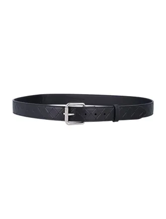 Bottega Veneta Black Intrecciato Buckle Belt