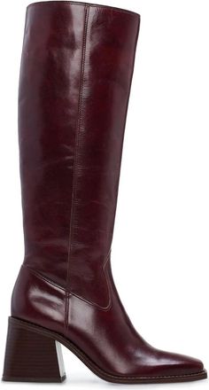 Vince Camuto Womens Vince Camuto Sangeti Boots Dark Mahogany Leather Knee High ZAP2092