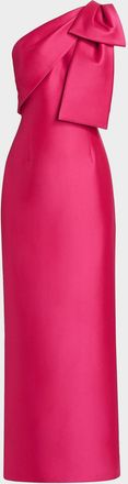 Sachin & Babi Bonnie Satin One-Shoulder Gown