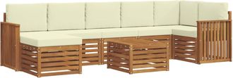 vidaXL Conjunto De Sof&aacute;s De Exterior 8 Uds. Natural Y Crema Vidaxl