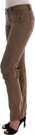 Ermanno Scervino Womens Brown Cotton Casual Slim Fit Pants