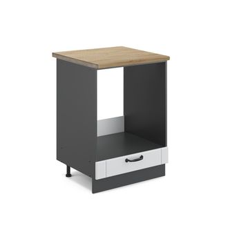 Vicco Armario Para Horno Empotrado Fame-line, Blanco Casa De Campo, 60 Cm, Et Roble, Vicco