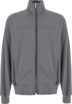 Rick Owens Hoodies & sweatvesten, Heren, Grijs, XL, Katoen, Zip-up Sweatshirt met hoge hals