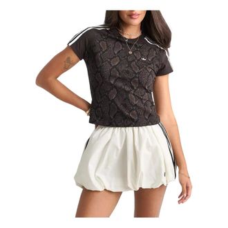 adidas (WMNS) adidas Snake Print Cali T-Shirt Asia Sizing Earth Strata Aurora Coffee KX1889
