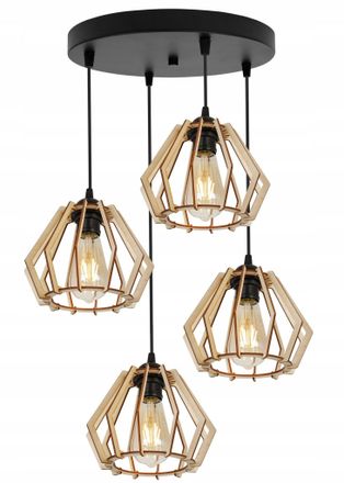 OEM L&aacute;mpara De Techo Colgante Led Moderna De Madera