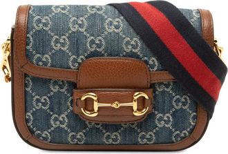 Gucci Pre-owned Gucci Small GG Denim Web Horsebit 1955 Crossbody Ladies TXA67J76B0YUXGGE