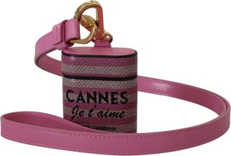 Dolce & Gabbana Chic Leren AirPods Hoes in Vrouwen Roze