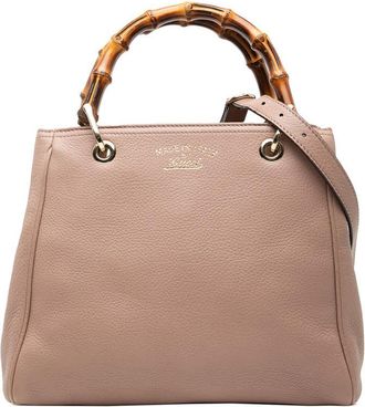 Gucci Pre-owned Gucci Small Calfskin Bamboo Shopper Satchel Ladies YJAV2JTBGTWSRQAF