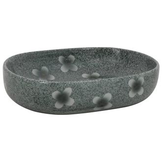Berkfield Home Countertop Basin Blue Oval 59x40x14 cm Ceramic in Grey | Size: 59 x 40 x 14 cm
