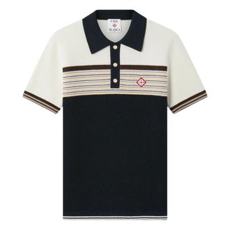 Casablanca Polo de manga corta a rayas de lana Caf&eacute; Culture - Tops - Hombre - Negro - M
