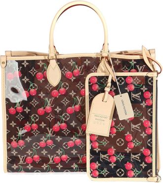 Louis Vuitton Brown/Red Leather & Plastic/Rubber X Tm Monogram Cherry Crystal Onthego Gm (Authentic Pre-Loved)