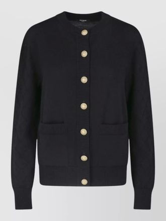 Balmain crewneck top button detail front pockets