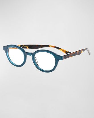 Eyebobs TV Party Round Two-Tone Readers, Blue/Tortoise