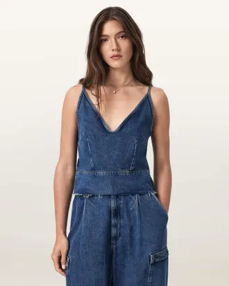 AllSaints Lilah Denim Slim Tank Top