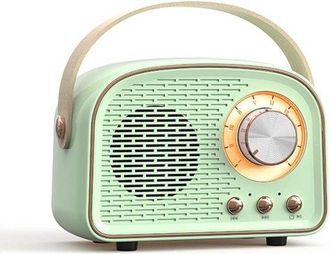 OEM Ynkkvre, Altavoz Inal&aacute;mbrico Retro, Mini Caja Bluetooth, Altavoz Port&aacute;til, Bluetooth 5.0, Radio Fm Y Usb/sd, Carga R&aacute;pida, Verde Menta