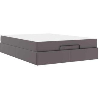 vidaXL Estructura De Cama Con Colch&oacute;n Con Colch&oacute;n Gris 140 X 190 Cm Vidaxl