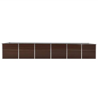 Berkfield Home Garden Raised Bed Galvanised Steel 480x80x77 cm Brown | Size: 480 x 80 x 77 cm