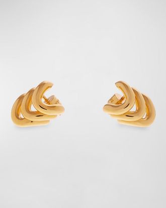 Balenciaga Loop Trio Earrings, Gold