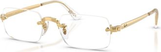 Ray-Ban 52mm Rectangle optical glasses in Gold at Nordstrom