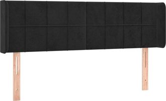 vidaXL Cabecero Con Led De Terciopelo Negro 147x16x78/88 Cm Vidaxl