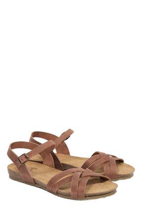 Celtic & Co. Multistrap Open Toe Flat Sandal in Rust Leather at Nordstrom, Size 7