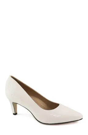 Marc Joseph New York Cortland St Leather Pump in White Snake at Nordstrom, Size 6