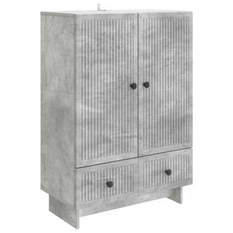 vidaXL Aparador Gris Concreto 66 X 34,5 X 95 Cm Madera De Ingenier&iacute;a Vidaxl