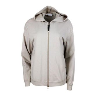 Brunello Cucinelli Light Beige Zip Hoodie, Size Medium