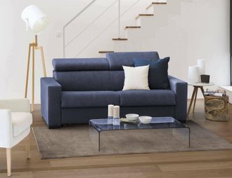 Dmora Sofa Cama Daankou, Sof&aacute; De 3 Plazas, 100% Made In Italy, Sof&aacute; De Sal&oacute;n Con Apertura Giratoria, Con Reposacabezas Ajustable Y Reposabrazos Est&aacute;ndar, Cm