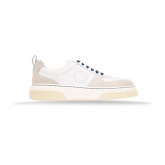 Ferragamo Sneakers - Heren - Schoenen - Wit - Maat: 43 1/2 EU Leer