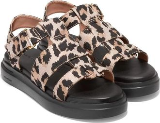 Cole Haan Grandpro Rally Fisherman Sandals Womens Brown Leopard ZOGG3142