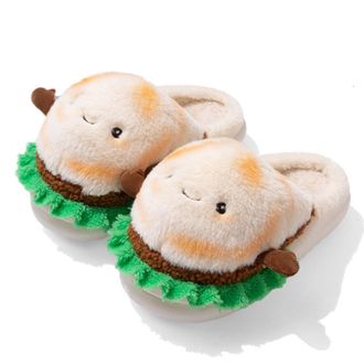 Generic Croissant Slippers for Women Fuzzy Ladies Slippers Warm Cozy Indoor Slipper Cartoon Fleece Slipper Boots Slip on Winter Indoor Shoes Womens Comfy Shoe