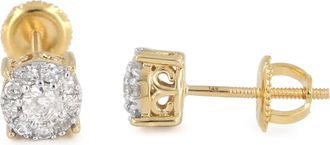 LuvMyJewelry Meadow 0.32 Ct TW Lab Grown Diamond Cluster Studs 14K Gold Earrings
