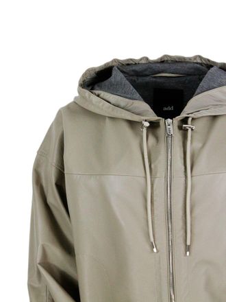 Add Beige Leather Jacket