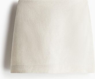 H&M Miniskort aus Leinenmix - Beige
