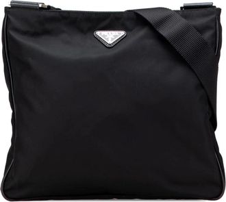 Prada Pre-owned Cross Body Bags, female, Black, Size: ONE SIZE Pre-owned Nylon Crossbody Bag