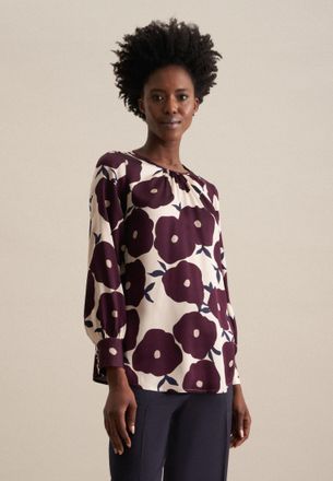 Seidensticker Shirtbluse »Schwarze Rose« Langarm Rundhals Druck