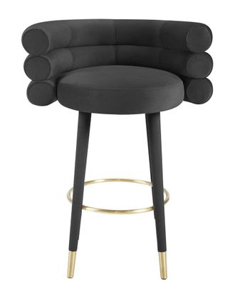 TOV Furniture Tov Furniture Betty Black Velvet Barstool