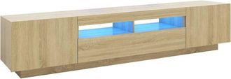 vidaXL TV Cabinet with LED Lights Sonoma Oak 200x35x40 cm vidaXL